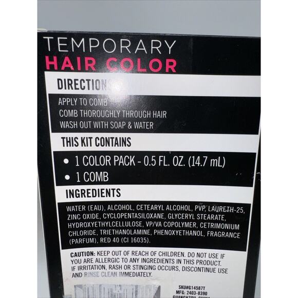 Temporary Hair Color Kit NIB Raspberry Red‎ ONE KIT - Picture 2 of 3
